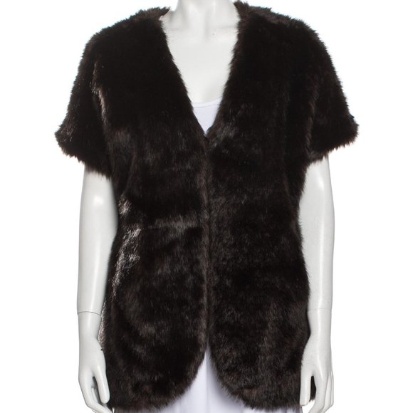 ADRIENNE LANDAU Faux Fur Jacket Sz M - Picture 1 of 3